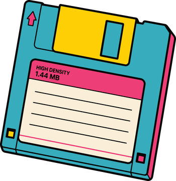 Retro Floppy Disk Flat Vector Icon Classic Computer Storage Media