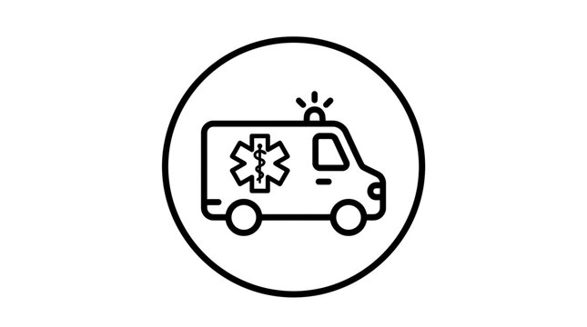 Ambulance icon, emergency medical transport, health symbol. Vector illustration.