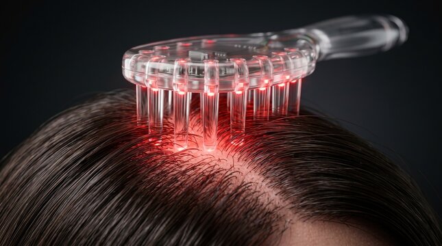 Innovative laser hair growth comb device with red led lights stimulating scalp follicles hair care