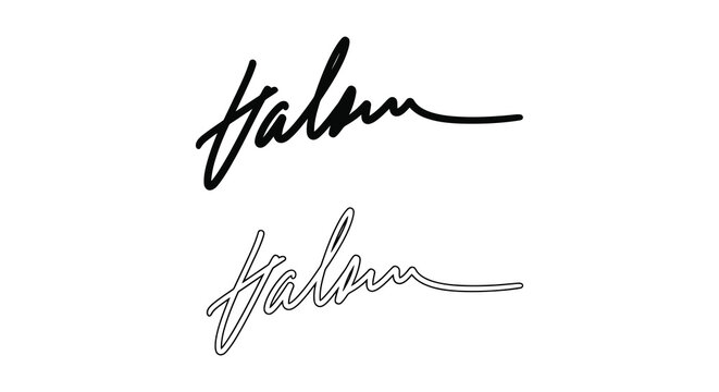 Halal calligraphy silhouette script arabic text signature