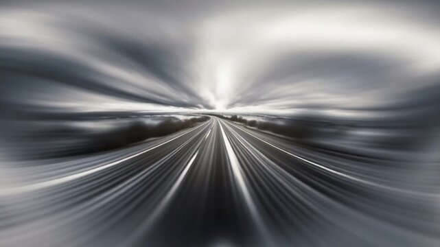 Abstract Speeding Road Motion Blur Background, Fast Transportation Concept.