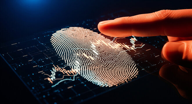 Biometric Fingerprint Scanner Digital Interface for Cybersecurity