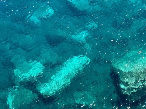 Ocean blue azure clear water.