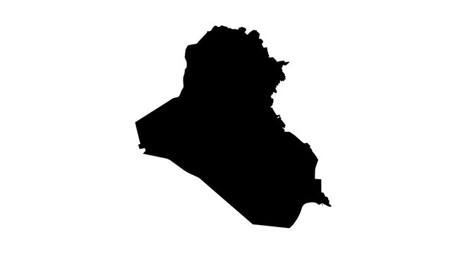 Iraq map silhouette isolated on white background