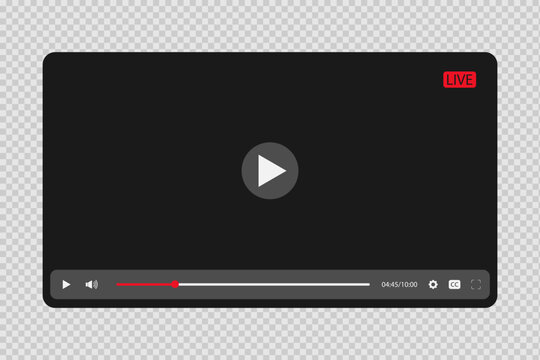 Black player interface with play button overlay interface streaming software