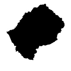 Fototapeta premium Lesotho map silhouette isolated on white background