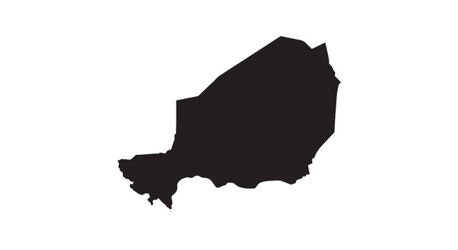 Niger map silhouette isolated on white background