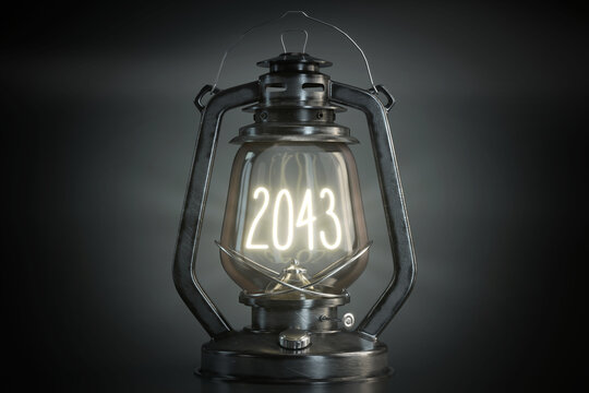 2043 - Vintage Kerosene Lantern - 3d illustration