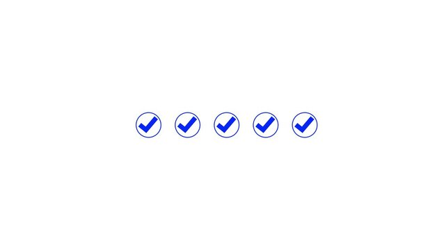 5 step infographic process with check mark icon. infographic step by step process icon animation, step process success with check marks. Step-by-Step Guide: Business Steps, 4k quality animation .