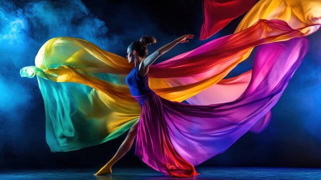beautiful woman is dancing