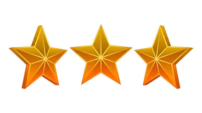 Shiny Gold Gradient Star Decorations