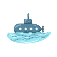 Illustration of a Submarine in Water © Zulfahusein