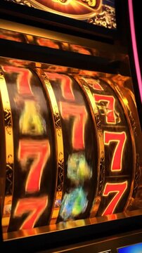 Lucky Sevens - A Close-Up of a Winning Slot Machine Spin.