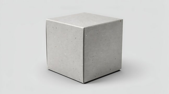 A simple metallic cube sits on a plain background representing a basic geometric shape.