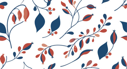 Fototapeta premium Elegant Botanical Floral Seamless Pattern Background Design Collection