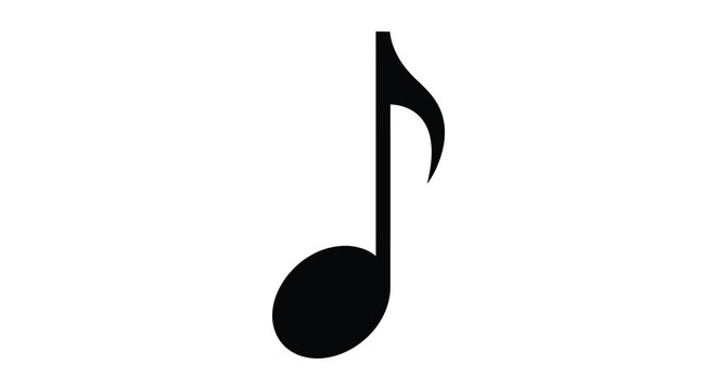 Single eighth note musical symbol black silhouette eighthnote music symbol