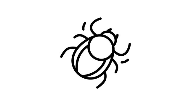 Minimalist Line Art Icon of a Tick or Insect