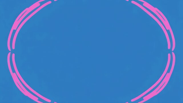 Abstract blue background with repeating pink oval shapes and black horizontal divider