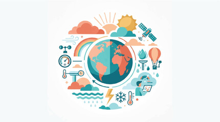 Obraz premium Global weather forecast and climate change concept illustration.