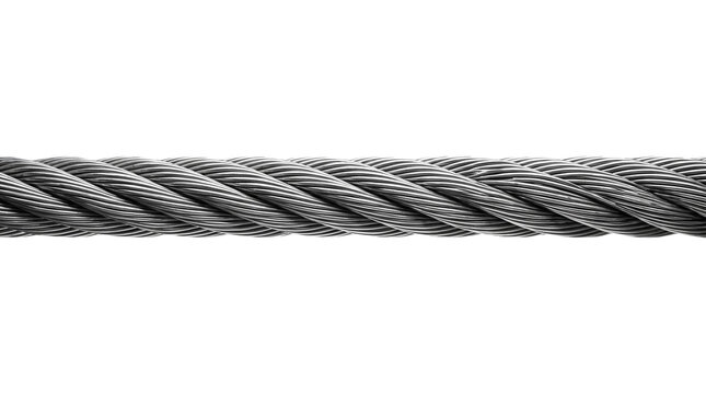 Heavy duty steel wire cable industrial strength metal rope close up