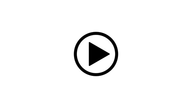 White Loading Spinner Icon Animation Loop Buffering Status Indicator Isolated on Black Background Motion Graphic Video Overlay