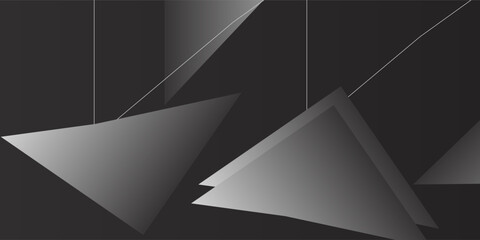Obraz premium Modern dark geometric abstract background with black polygon shapes and gradient layers. Vector illustration