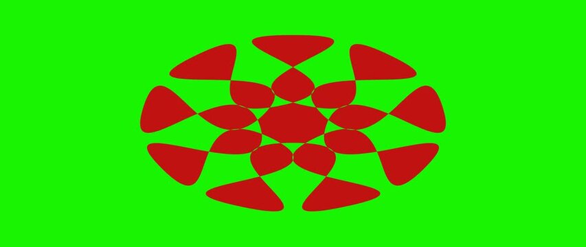Abstract Kaleidoscope Animation Loop on Green Screen Background