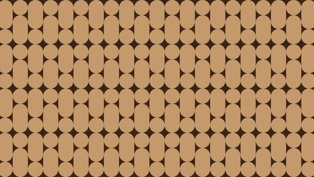 Retro geometric seamless pattern featuring repeating half-circle and arch shapes in warm beige and brown tones. Ideal for vintage backgrounds, textiles, wallpaper, wrapping paper, and modern decorativ