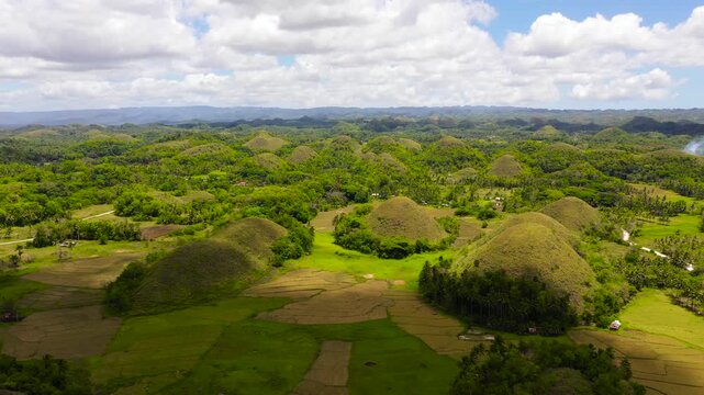 Tropical landscape: Chocolate hills is a famous tourist attraction on the island of Bohol, Philippines.