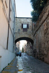 Fototapeta premium Palermo, Italy; January 1st: Streets in the old part of the city and traditional Sicilian shops.