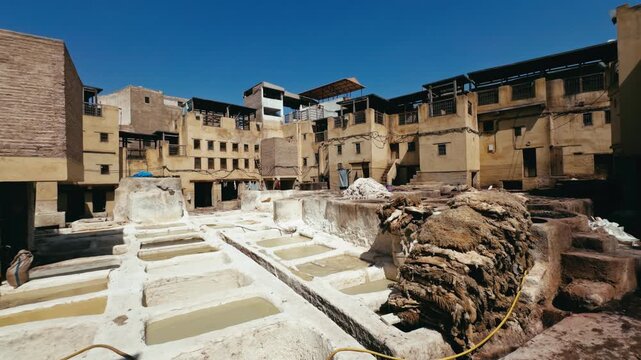 Empty tannery tanks in Morocco