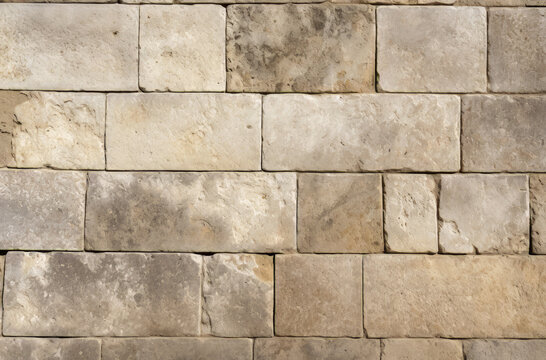 Processed collage of ancient yellow block wall texture. Background for banner, backdrop or texture.