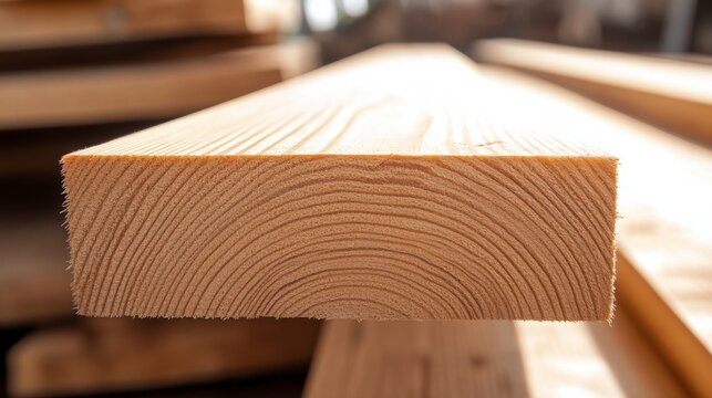Close Up Of Light Brown Wooden Plank