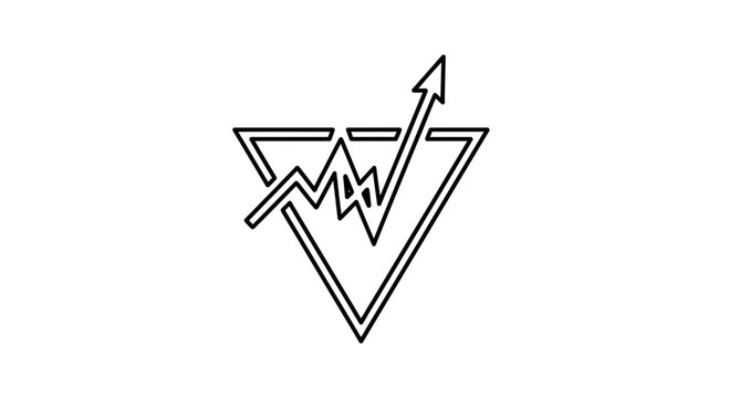 Abstract Triangle with Upward Trend Graph and Arrow - Business Growth Concept