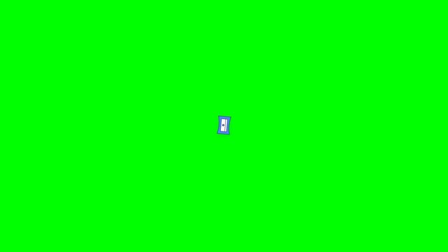 Animated Blue Pencil Sharpener on a Green Screen Background.