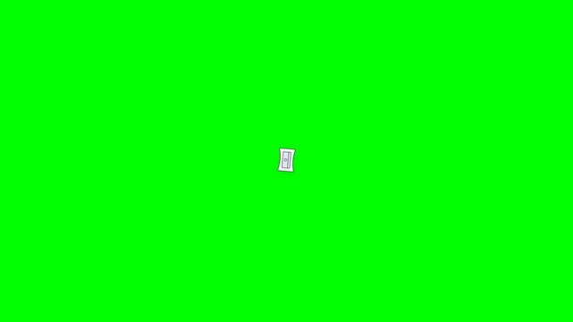 Cartoon Pencil Sharpener Animation on Green Screen Background.