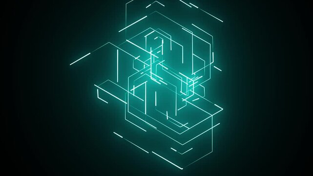 Vector cover template design. green background with abstract hexagon pattern. Atom technology design.4k video