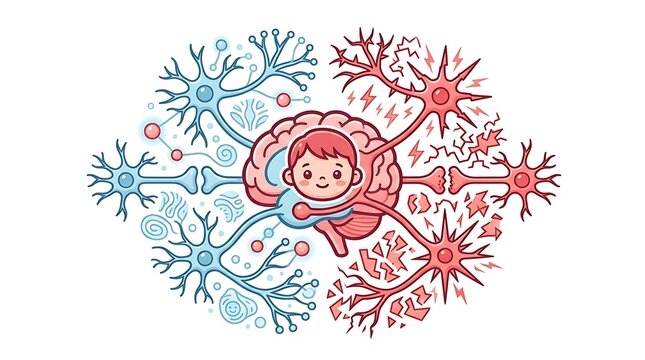 Brain development and emotional regulation concept for children