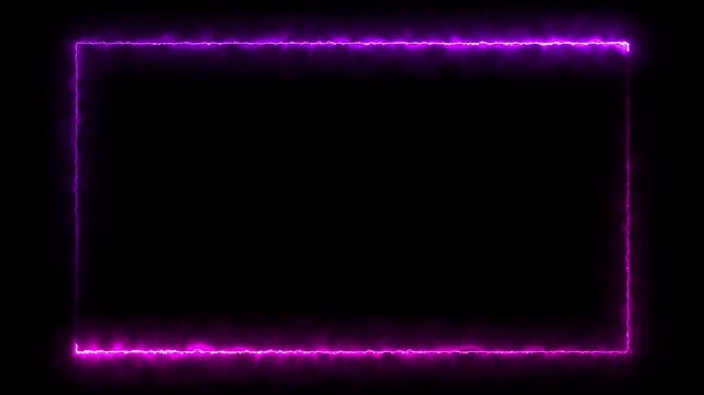 Neon looped light frame for game streaming video on a transparent background. Neon border overlay animation with transparent background for twitch and live stream,4k video motion.