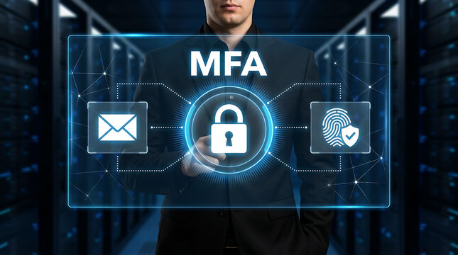 MFA Multi Factor Authentication Cybersecurity Identity Protection Secure Access Concept