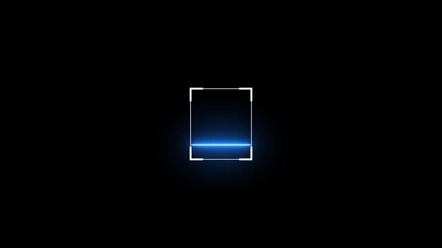 scanner icon animation isolated scanner neon shine icon animation .fingerprint biometric scanning animation. Biometric scanning animation showing neon fingerprint icon, 4k motion video scanner