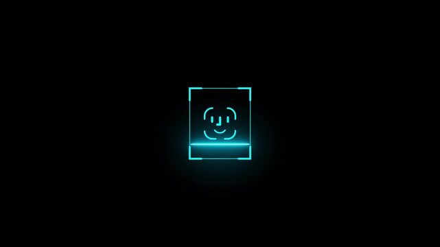 Abstract Face scanning animation showing scanner process, 4k quality animation video, face scanner icon