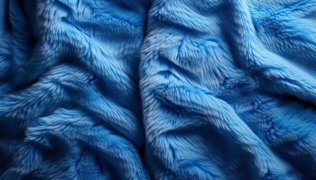 Close Up Of A Blue Fuzzy Fabric Texture
