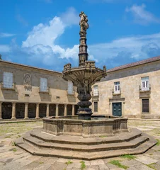 Historic Largo do Paćo square and remains of the Episcopal Palace in the old city center Braga, Minho Province. Portugal © Luis