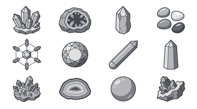 Various types of precious stones.
