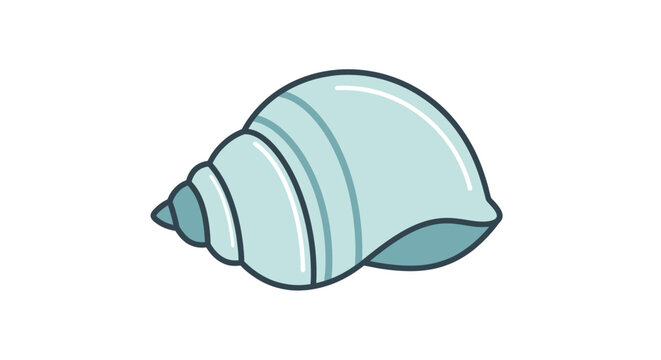 Illustrated spiral seashell with smooth texture.