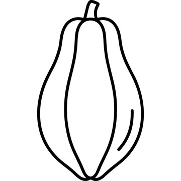 Whole papaya fruit outline on dark background.
