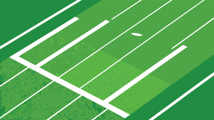 Obraz premium Top down perspective of an american football field marked with white lines football grassland markings competition athletic professional strategy tactical athleticism training greenery
