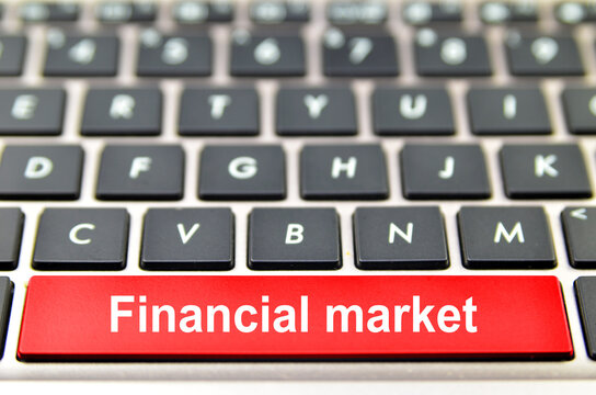 Financial market word on computer space bar
