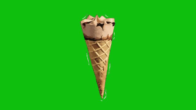Ice Cream Cone Chroma Key Animation